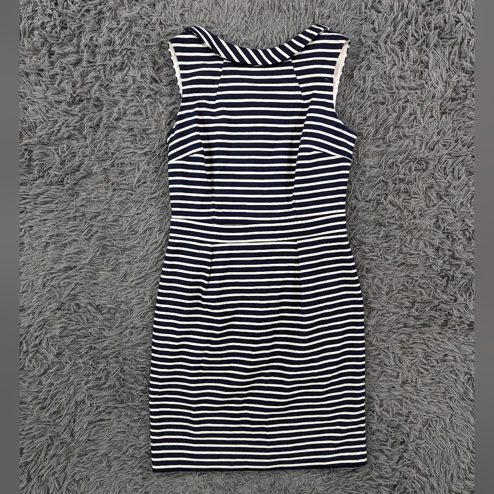 Boden Navy and White Striped Mini Dress